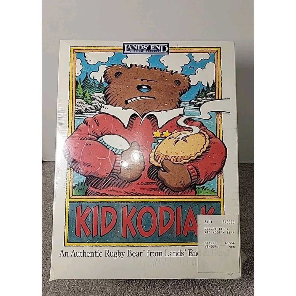 1996 Lands End Vintage Gund Rugby Kid Kodiak Bear Plush NEW in BOX  Collectible‎